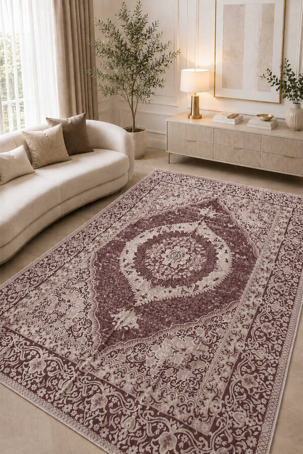 Çift Taraflı Desenli Kilim Bordo - 3