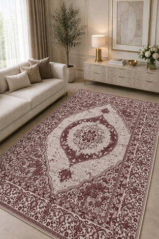 Çift Taraflı Desenli Kilim Bordo - Thumbnail