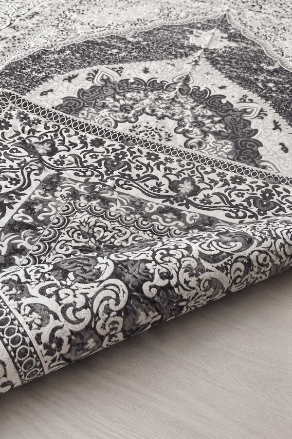 Hby - Çift Taraflı Desenli Kilim Gri (1)