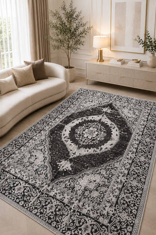 Çift Taraflı Desenli Kilim Kahve