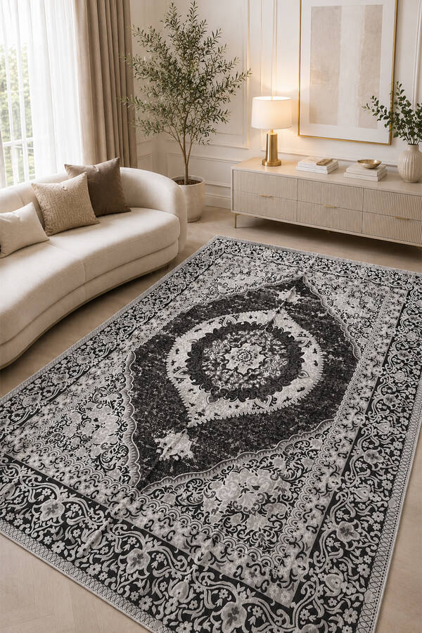 Hby - Çift Taraflı Desenli Kilim Kahve
