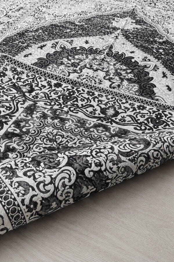 Hby - Çift Taraflı Desenli Kilim Kahve (1)