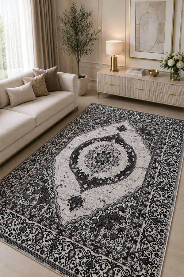 Çift Taraflı Desenli Kilim Kahve - 3