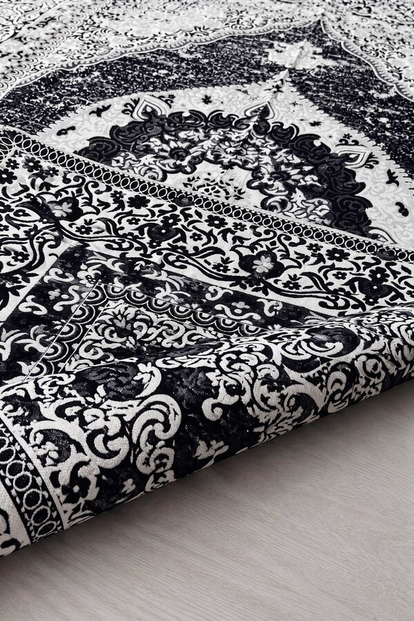 Hby - Çift Taraflı Desenli Kilim Siyah (1)