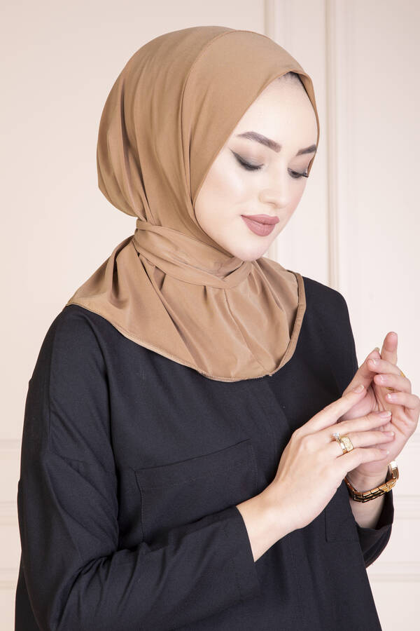 Çıtçıtlı Tesettür Hijab Camel