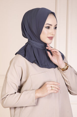 Çıtçıtlı Tesettür Hijab Füme - Thumbnail