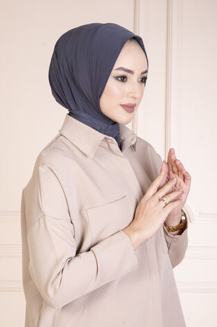 Çıtçıtlı Tesettür Hijab Füme - Thumbnail