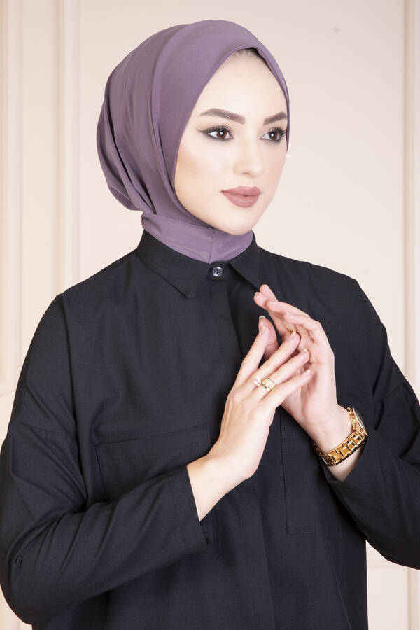 Çıtçıtlı Tesettür Hijab Lila