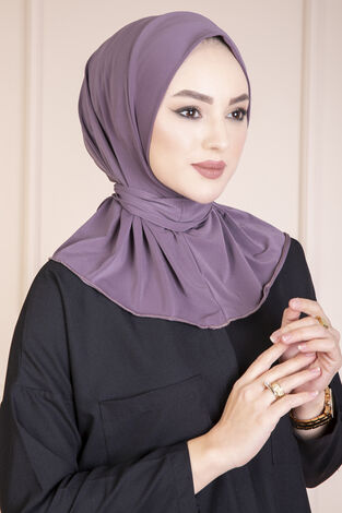 Çıtçıtlı Tesettür Hijab Lila - Thumbnail