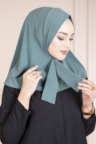 Çıtçıtlı Tesettür Hijab Mint - Thumbnail
