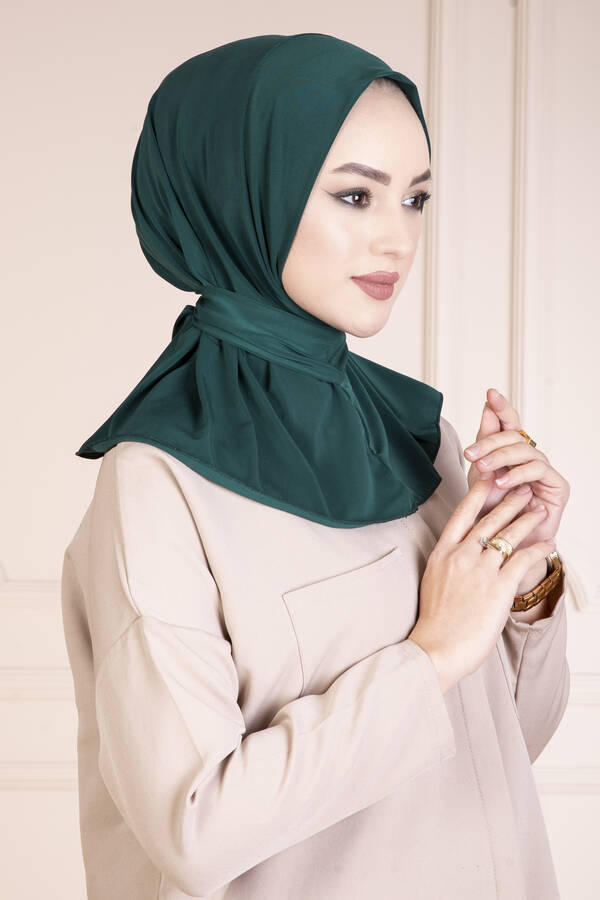 Çıtçıtlı Tesettür Hijab Zümrüt