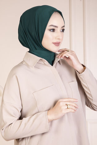Çıtçıtlı Tesettür Hijab Zümrüt - Thumbnail
