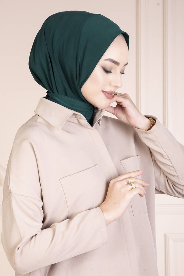 Çıtçıtlı Tesettür Hijab Zümrüt