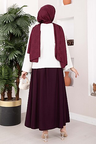 Coffee Baskılı Salaş Bluz - Tunik Ekru - 7