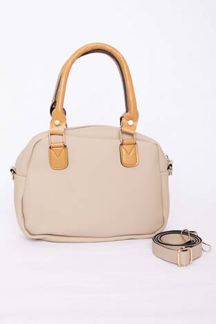 Çok Bölmeli Fermuarlı El & Omuz Çantası Bej - Thumbnail