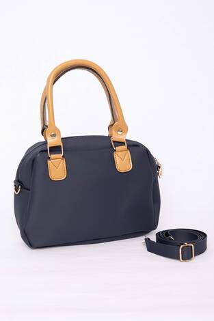 Çok Bölmeli Fermuarlı El & Omuz Çantası Lacivert - Thumbnail