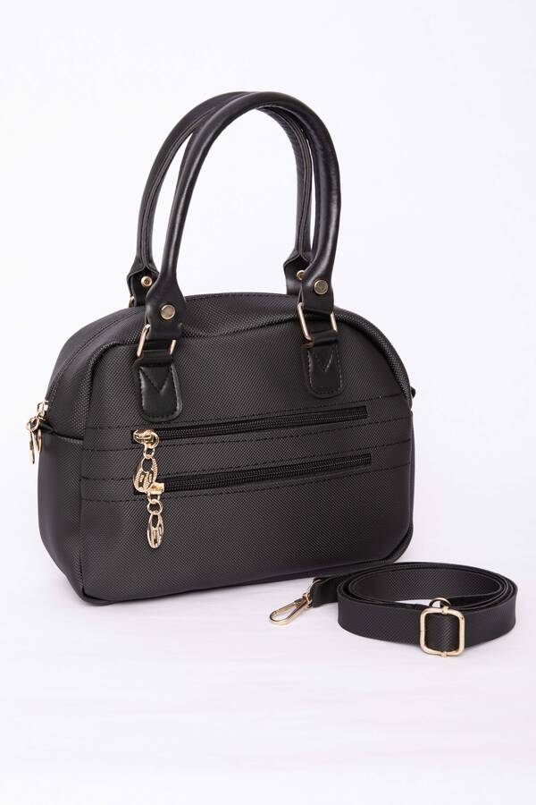 Dmç - Çok Bölmeli Fermuarlı El & Omuz Çantası Siyah (1)