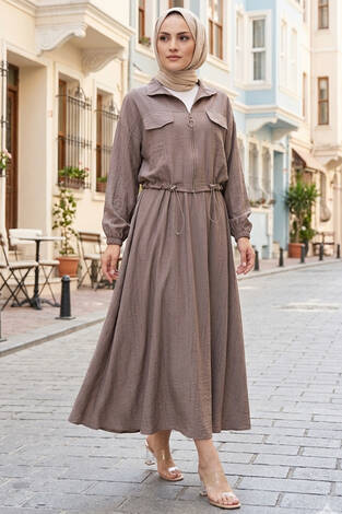 Crop Ceket Etekli Spor Takım Vizon - Thumbnail