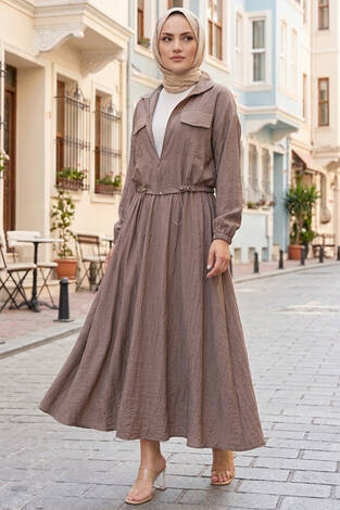 Crop Ceket Etekli Spor Takım Vizon