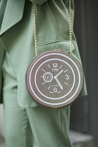 Dairesel Crossbody Çanta 8358-10 Bej - Thumbnail