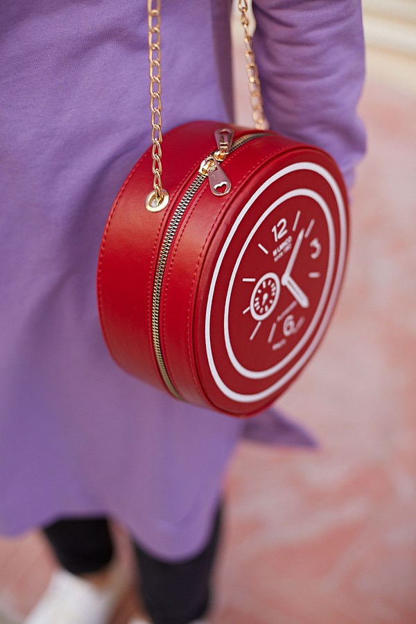  - Dairesel Crossbody Çanta 8358-8 Kırmızı (1)