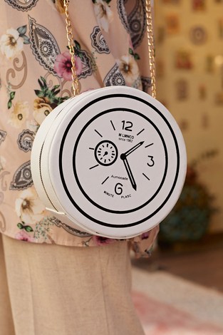 Dairesel Crossbody Çanta 8358-2 Beyaz - Thumbnail