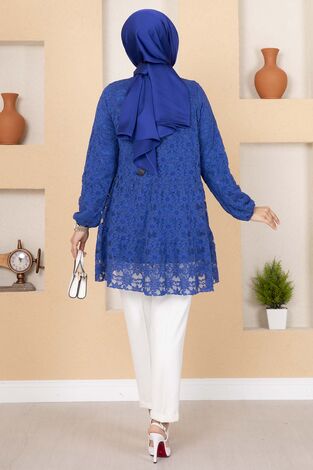 Dantelli Tunik Saks - Thumbnail