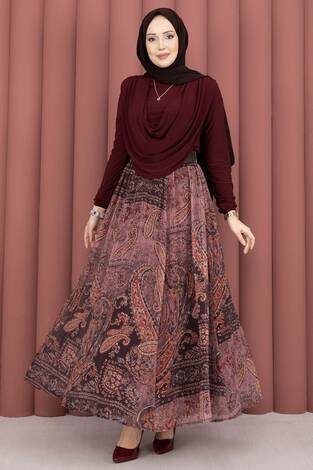 Degaje Body Etek Kemer Üçlü Takım Bordo - Thumbnail