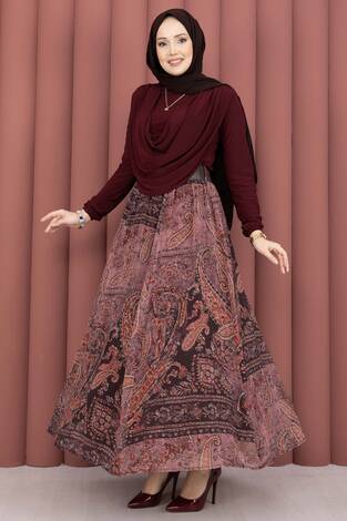 Degaje Body Etek Kemer Üçlü Takım Bordo - Thumbnail