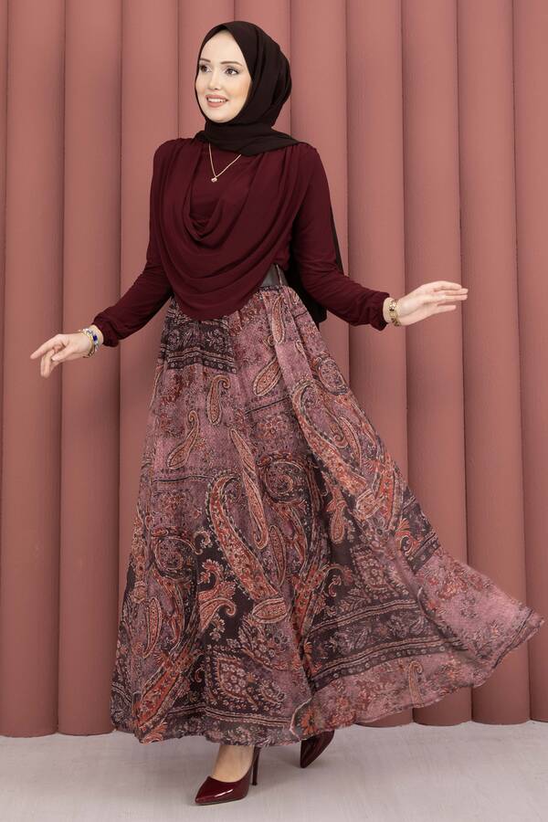 Htn - Degaje Body Etek Kemer Üçlü Takım Bordo