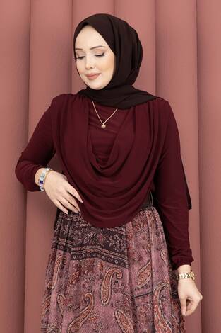 Degaje Body Etek Kemer Üçlü Takım Bordo - Thumbnail