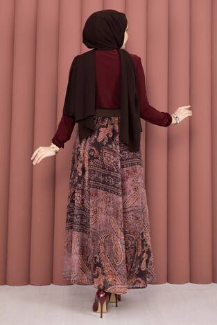 Degaje Body Etek Kemer Üçlü Takım Bordo - Thumbnail