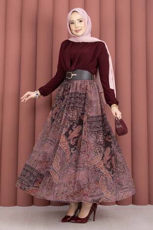 Degaje Body Etek Kemer Üçlü Takım Bordo