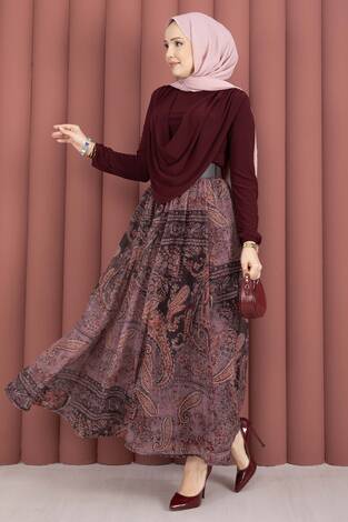 Degaje Body Etek Kemer Üçlü Takım Bordo - Thumbnail