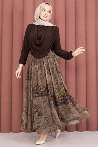 Degaje Body Etek Kemer Üçlü Takım Kahve - Thumbnail