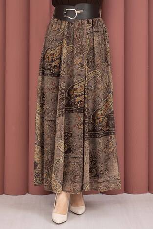 Degaje Body Etek Kemer Üçlü Takım Kahve - Thumbnail