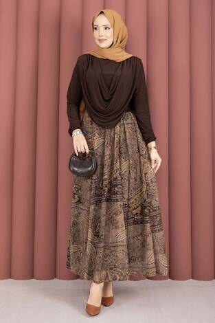 Degaje Body Etek Kemer Üçlü Takım Kahve - Thumbnail