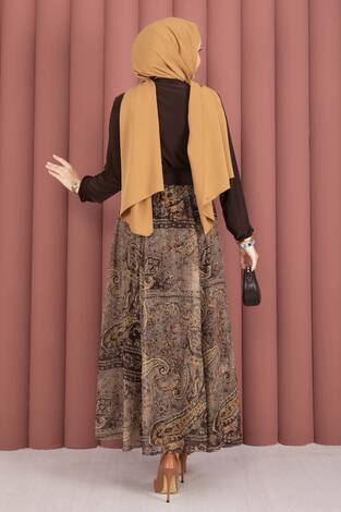 Degaje Body Etek Kemer Üçlü Takım Kahve - Thumbnail