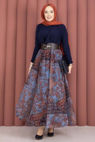 Degaje Body Etek Kemer Üçlü Takım Lacivert - Thumbnail