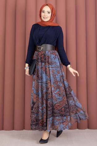 Degaje Body Etek Kemer Üçlü Takım Lacivert - Thumbnail