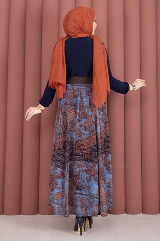 Degaje Body Etek Kemer Üçlü Takım Lacivert - Thumbnail