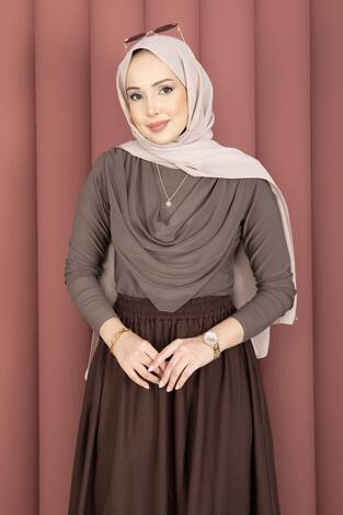 Degaje Dökümlü Sandy Body Açık Kahve - Thumbnail