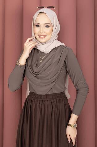 Degaje Dökümlü Sandy Body Açık Kahve - Thumbnail