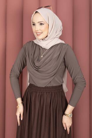 Degaje Dökümlü Sandy Body Açık Kahve - Thumbnail