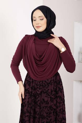 Degaje Dökümlü Sandy Body Bordo