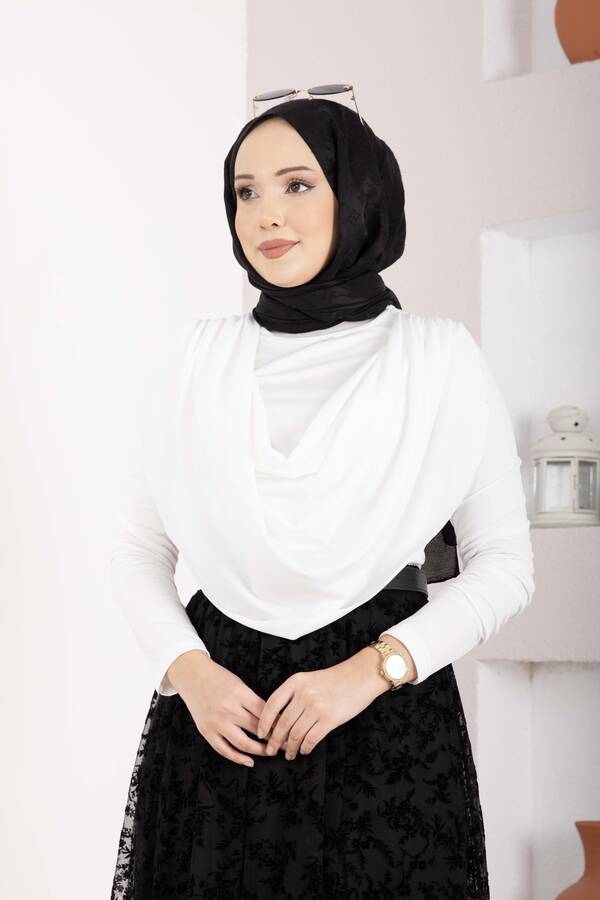 Özk - Degaje Dökümlü Sandy Body Ekru