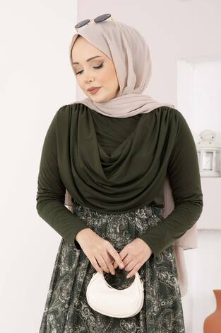 Degaje Dökümlü Sandy Body Haki - Thumbnail