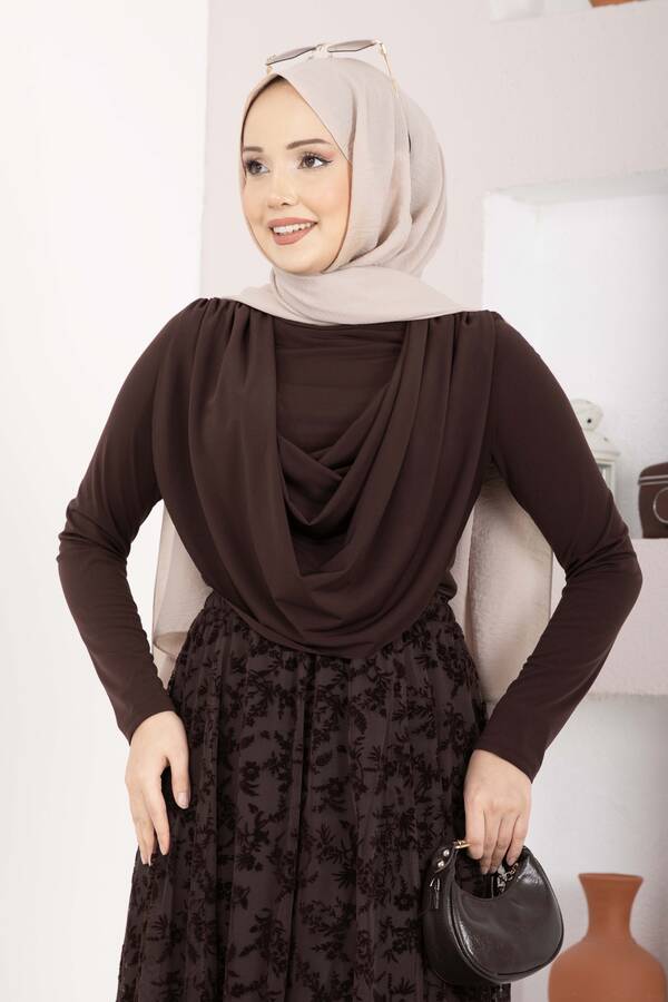 Özk - Degaje Dökümlü Sandy Body Kahve