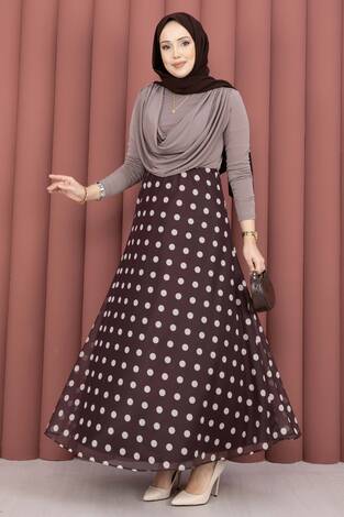 Degaje Dökümlü Sandy Body Koyu Vizon - Thumbnail