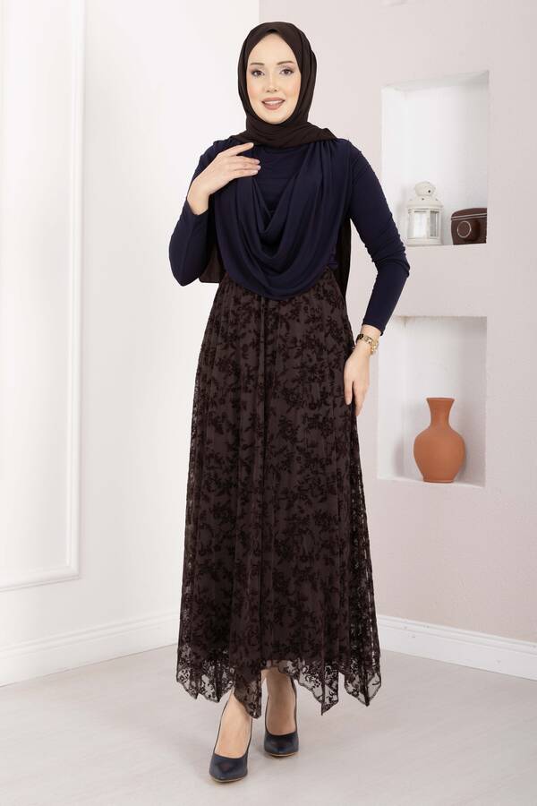 Özk - Degaje Dökümlü Sandy Body Lacivert (1)